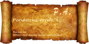 Porubszky Arnót névjegykártya